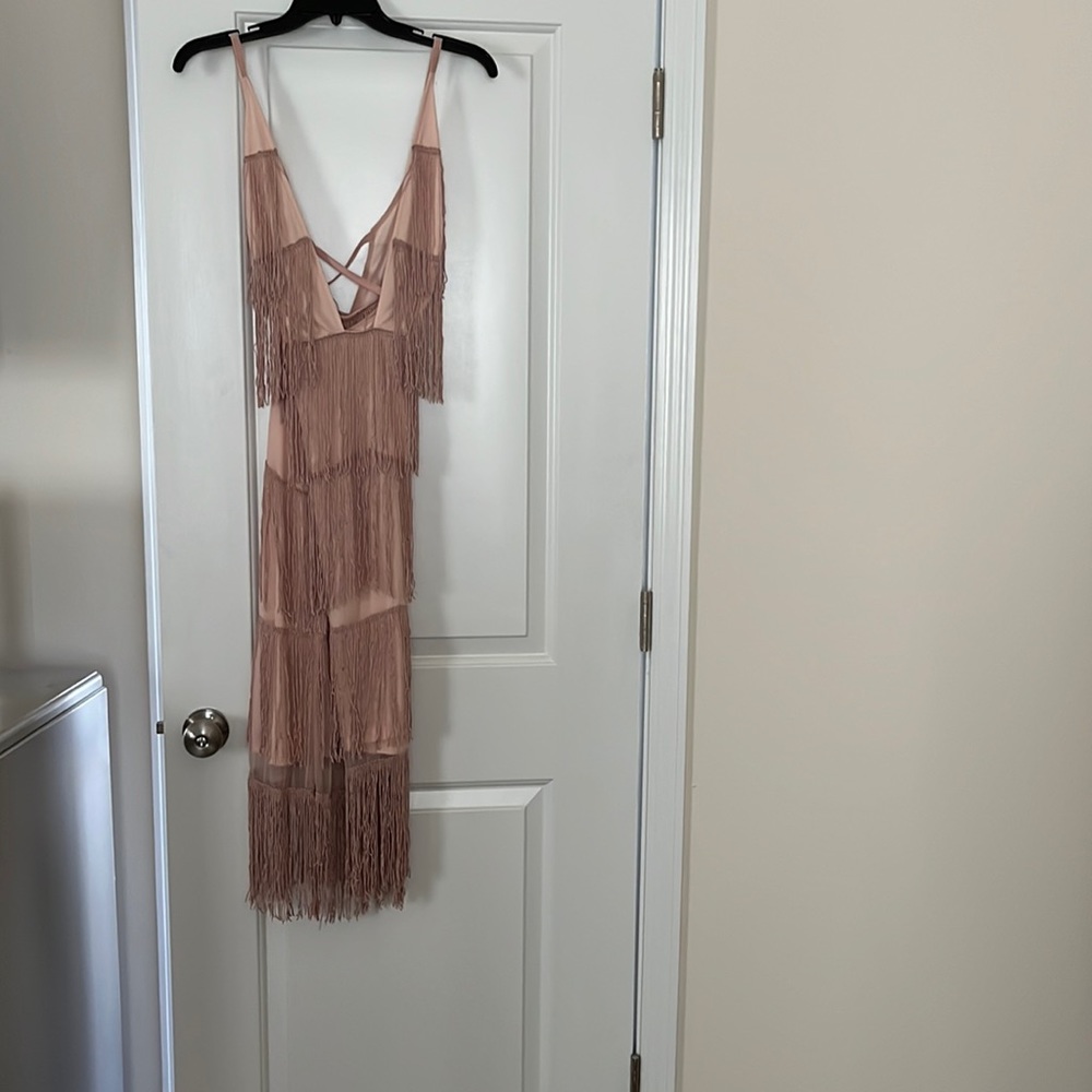 NWT ASOS pink fringe dress